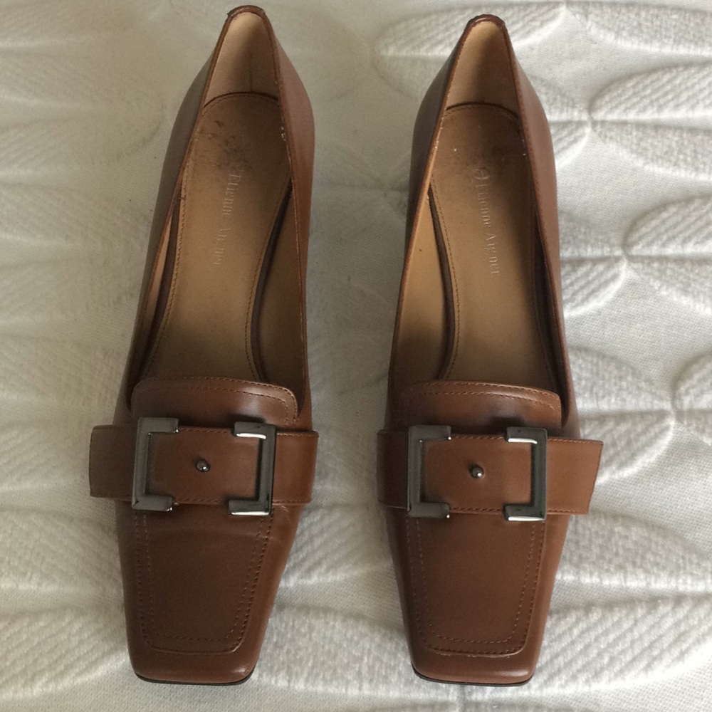 Brown leather heels